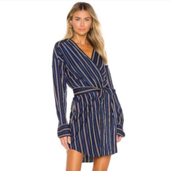 A.L.C. Dresses & Skirts - A.L.C. Imogen wrap dress navy striped 0 XS